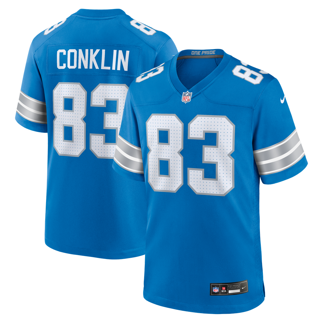 Detroit Lions Tyler Conklin Blue Team Game Jersey
