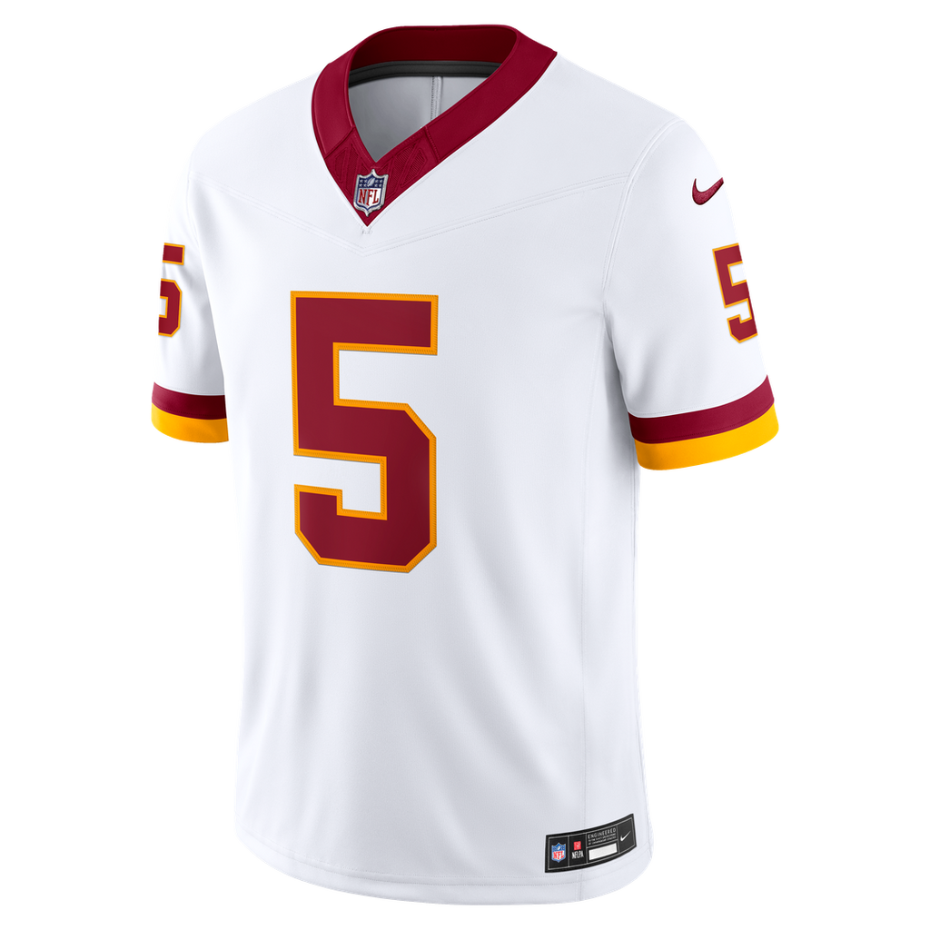 Washington Commanders Jayden Daniels White Vapor F.U.S.E. Stitched Limited Jersey