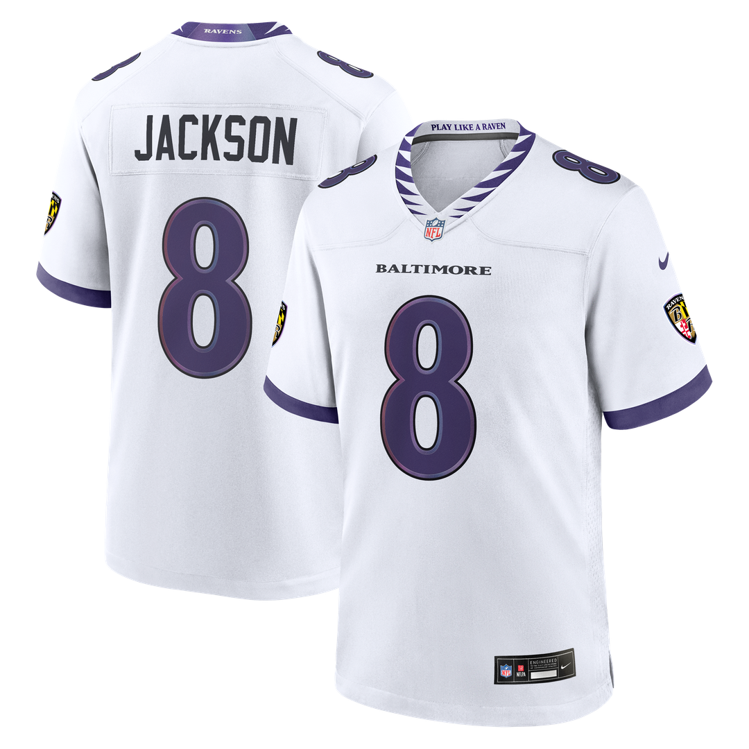Baltimore Ravens Lamar Jackson White Game Jersey