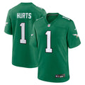 Philadelphia Eagles Jalen Hurts Kelly Green Alternate Game Player Jersey