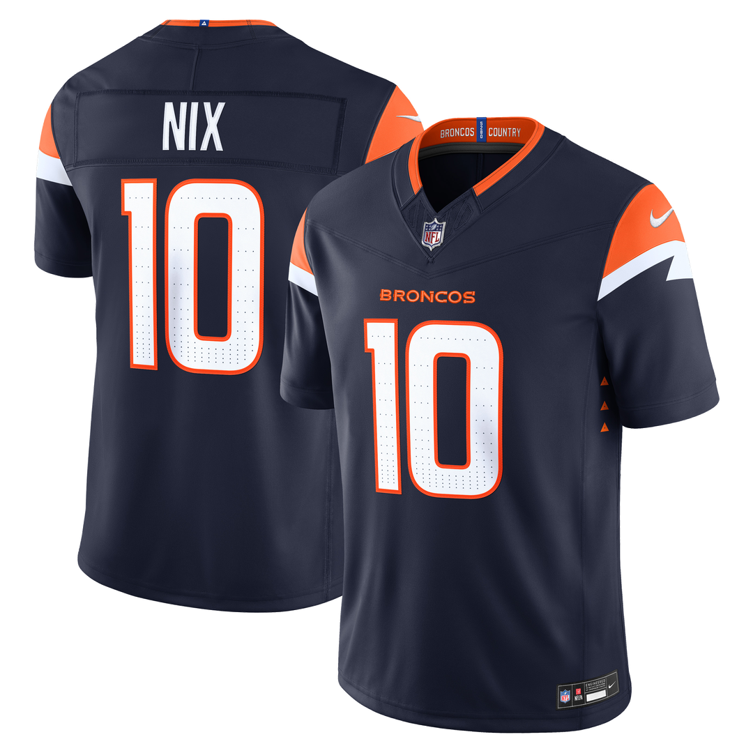 Denver Broncos Bo Nix White Vapor F.U.S.E. Stitched Limited Jersey