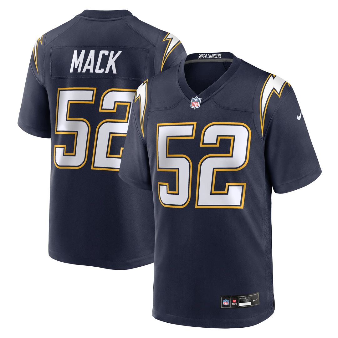 Los Angeles Chargers Khalil Mack Navy Alternate Super Chargers Game Player Jersey