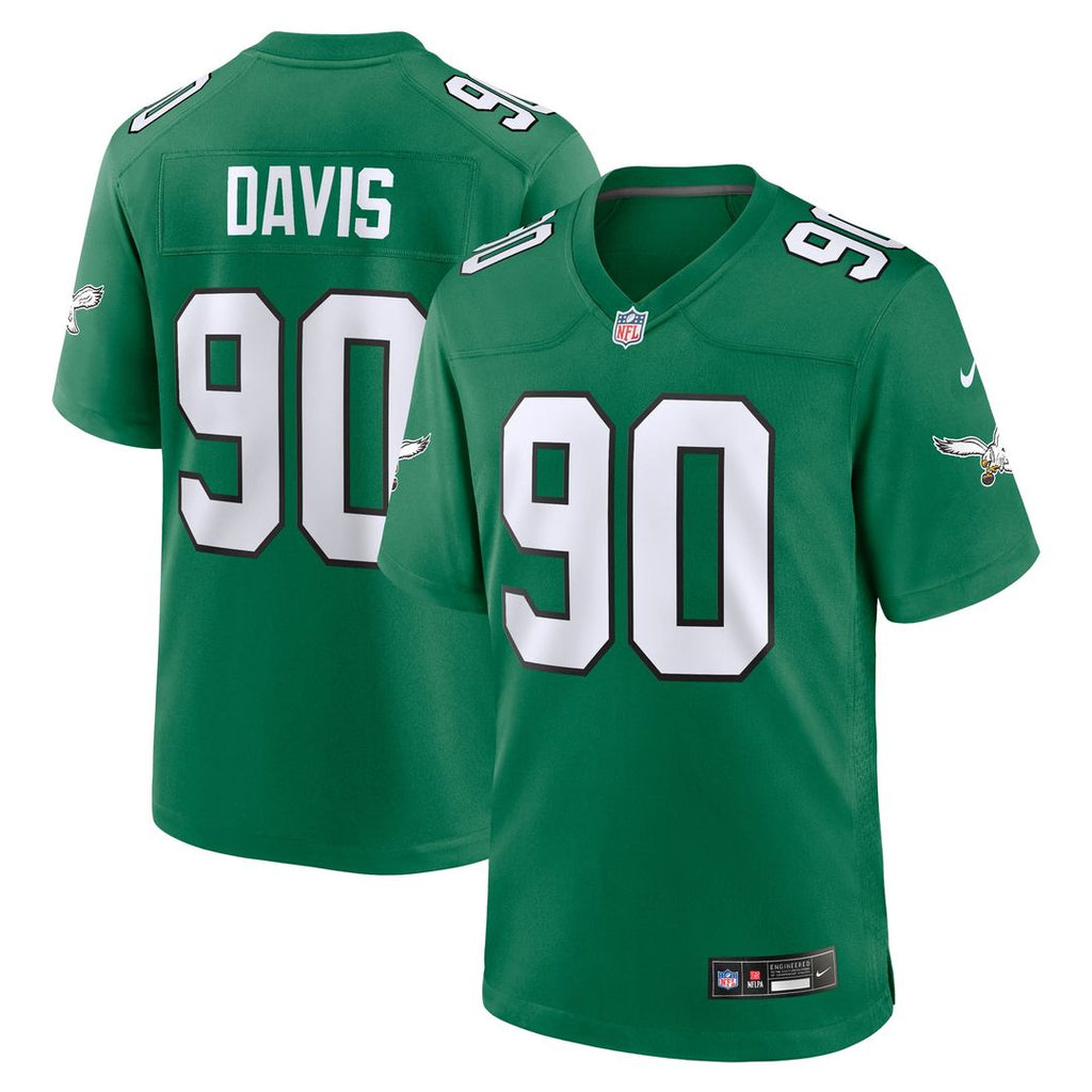 Philadelphia Eagles Jordan Davis Kelly Green Alternate Game Jersey