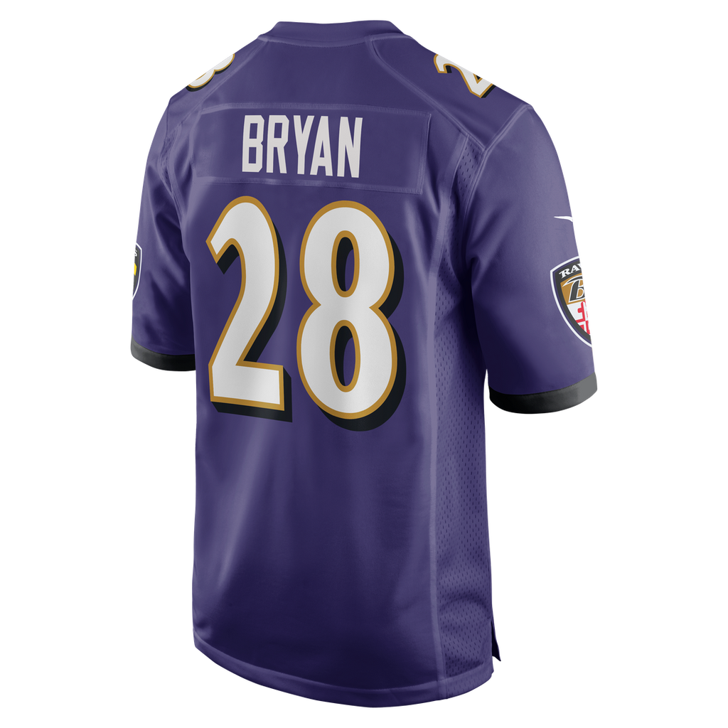 Baltimore Ravens Taven Bryan Purple Team Game Jersey