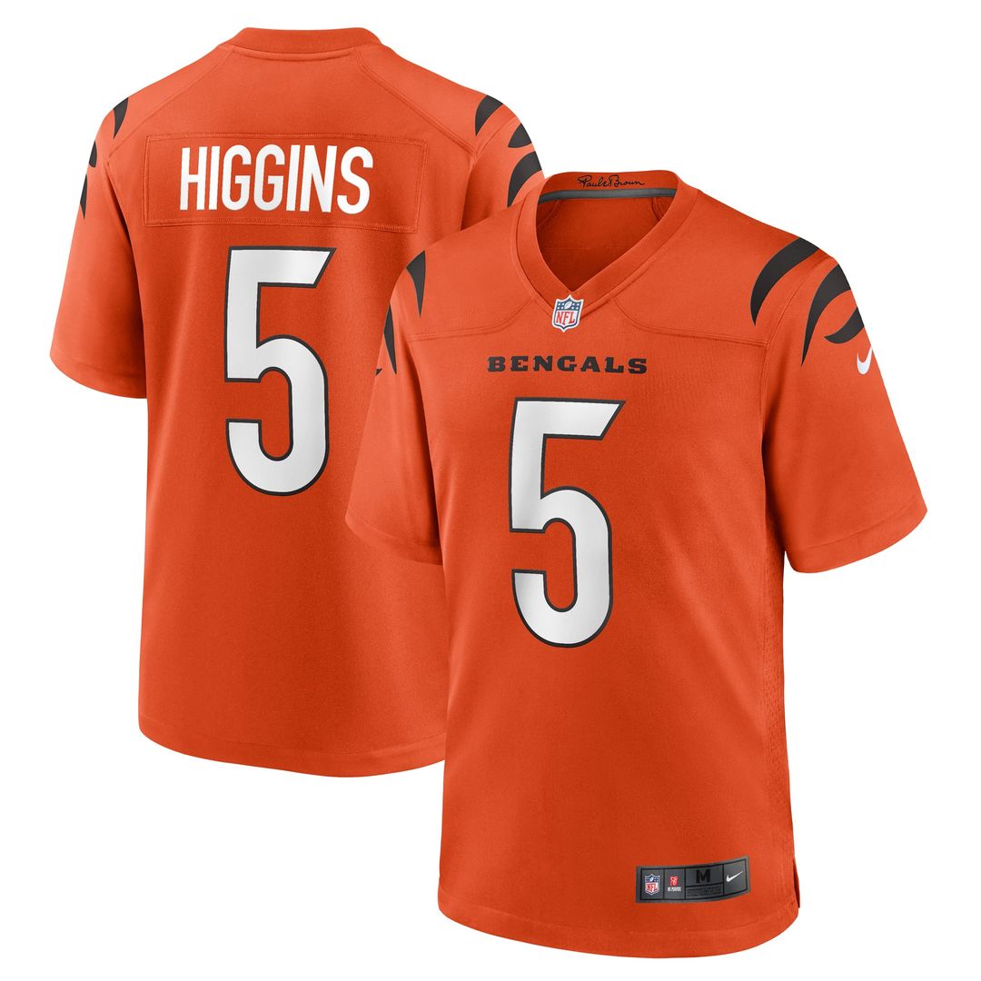 Cincinnati Bengals Tee Higgins White Game Jersey