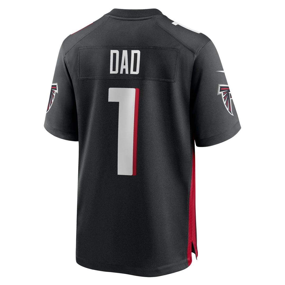 Atlanta Falcons Number 1 Dad Black Game Jersey