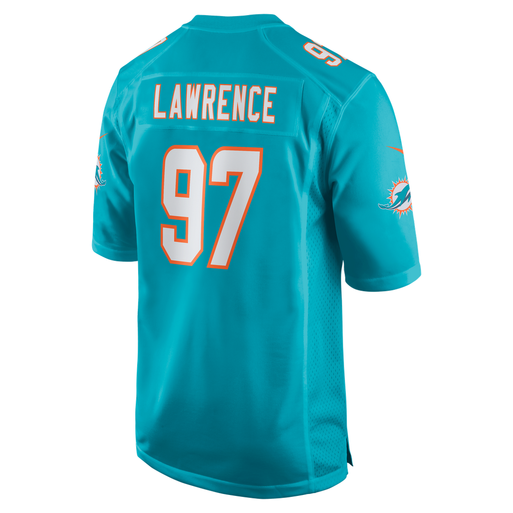 Miami Dolphins Rashard Lawrence Aqua Team Game Jersey