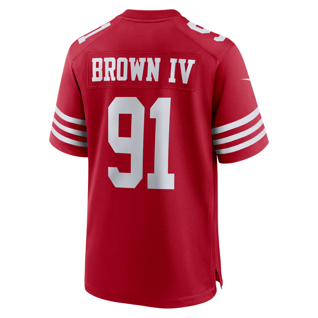 San Francisco 49ers Earnest Brown IV Scarlet Team Game Jersey