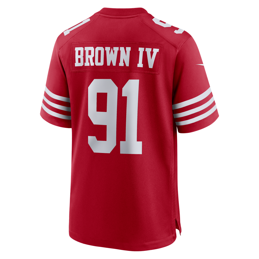 San Francisco 49ers Earnest Brown IV Scarlet Team Game Jersey
