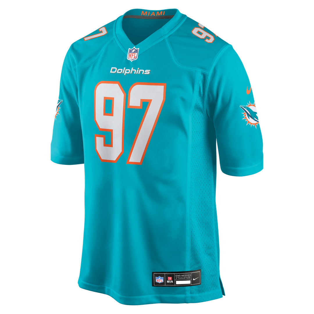 Miami Dolphins Rashard Lawrence Aqua Team Game Jersey