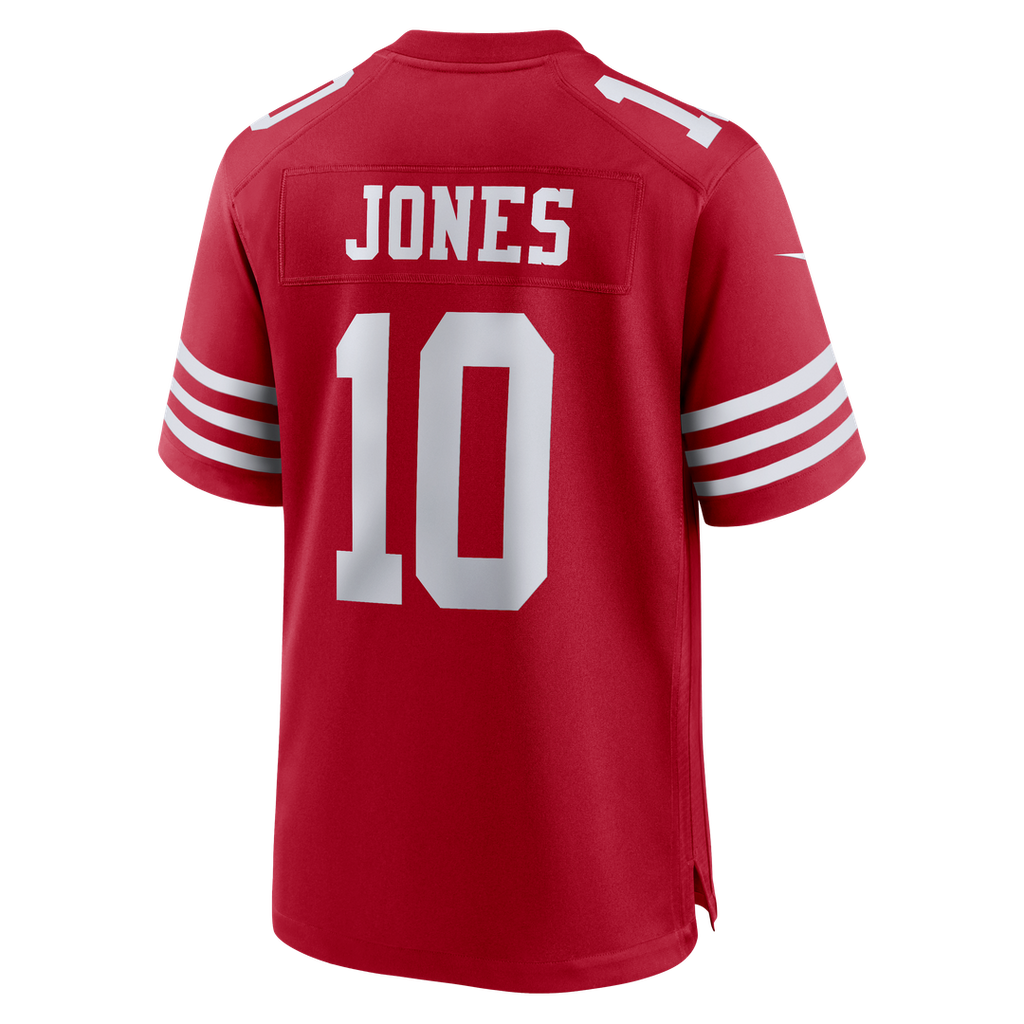 San Francisco 49ers Mac Jones Scarlet Team Game Jersey