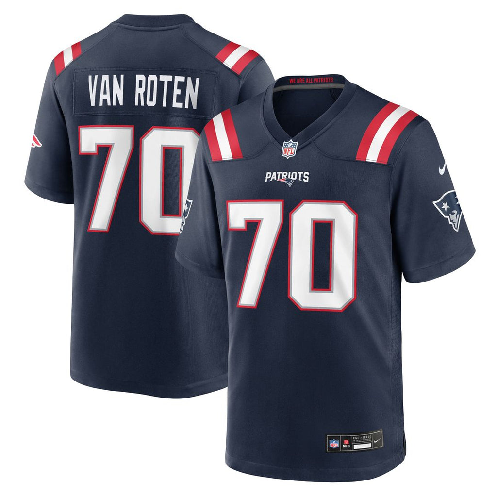 New England Patriots Greg Van Roten Navy Team Game Jersey