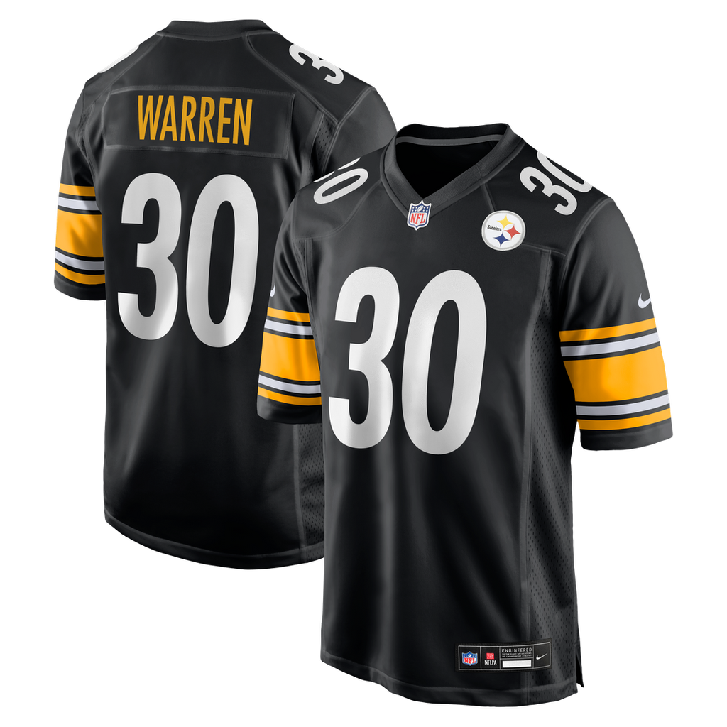 Pittsburgh Steelers Jaylen Warren Black Game Player Jersey