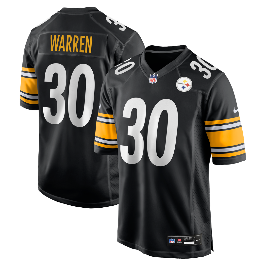 Pittsburgh Steelers Jaylen Warren Black Game Player Jersey
