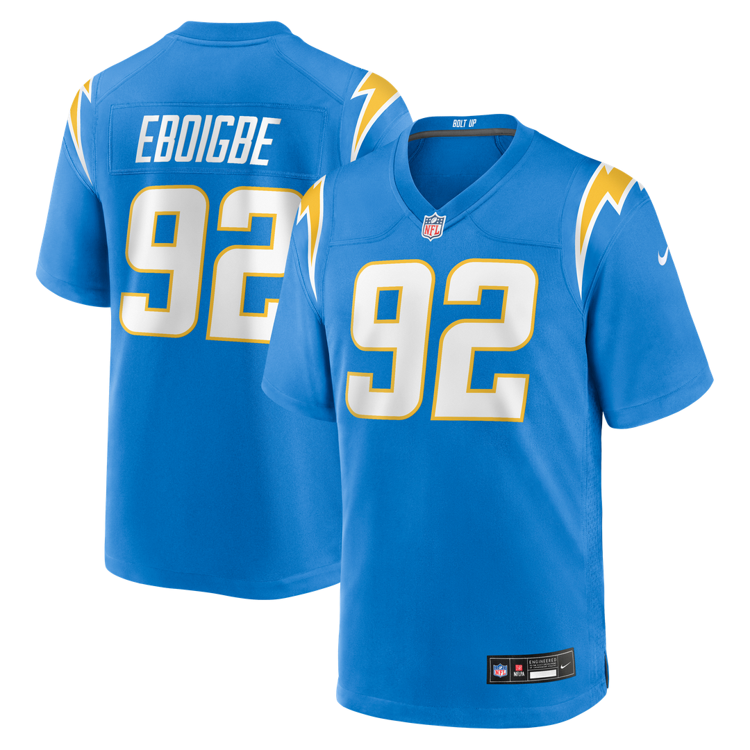 Los Angeles Chargers Justin Eboigbe Powder Blue Team Game Jersey