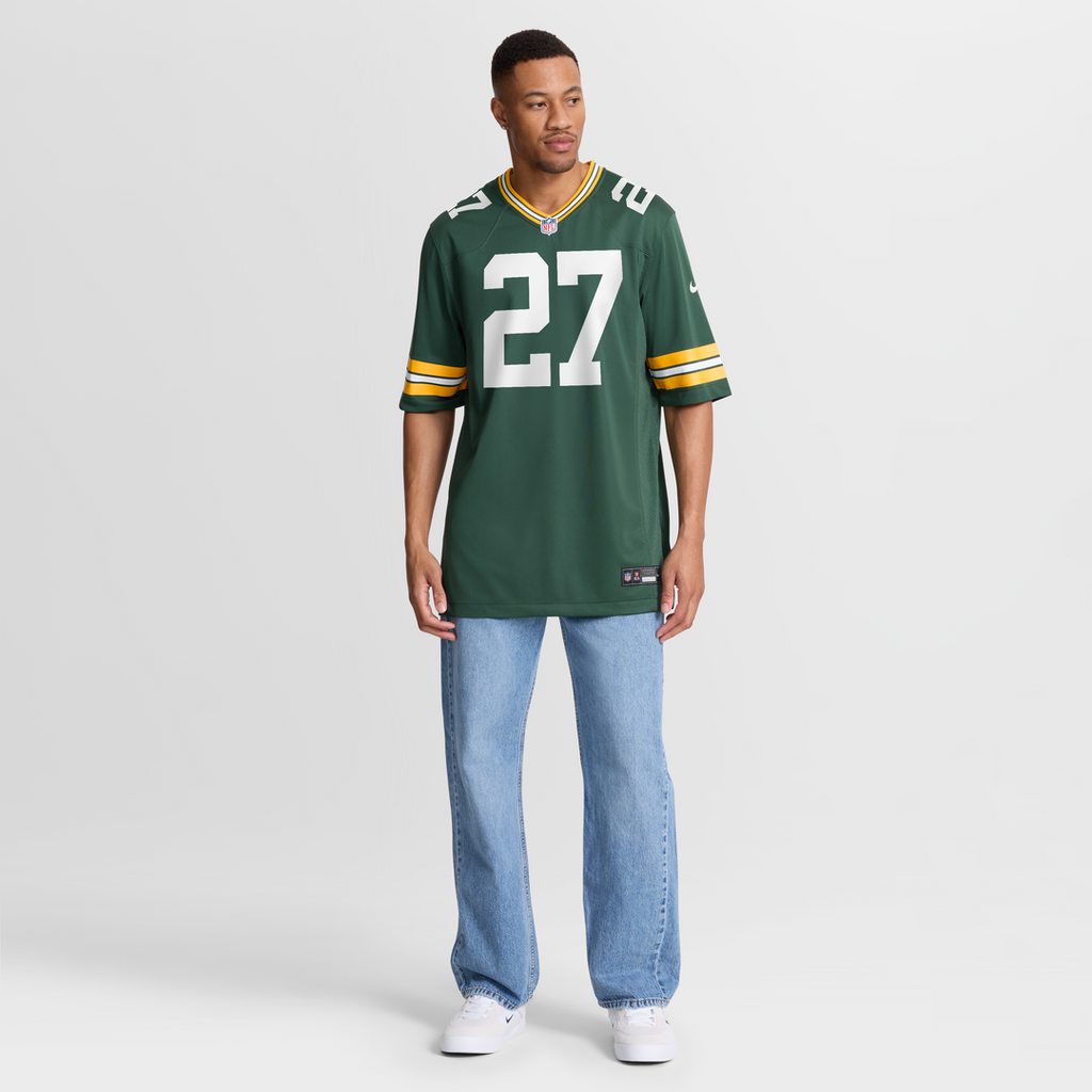 Green Bay Packers Kitan Oladapo Green Game Jersey