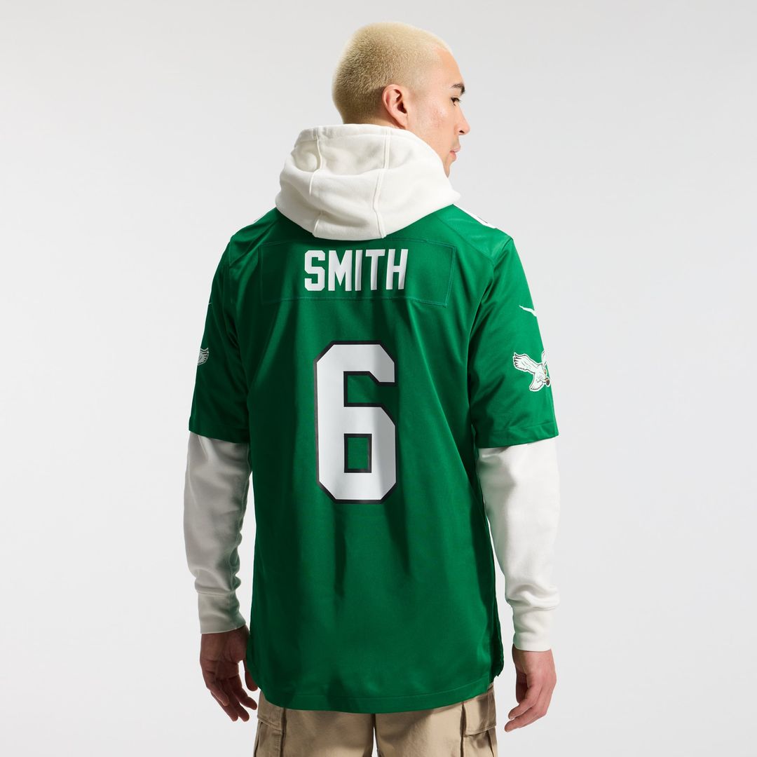 Philadelphia Eagles DeVonta Smith Kelly Green Alternate Game Player Jersey