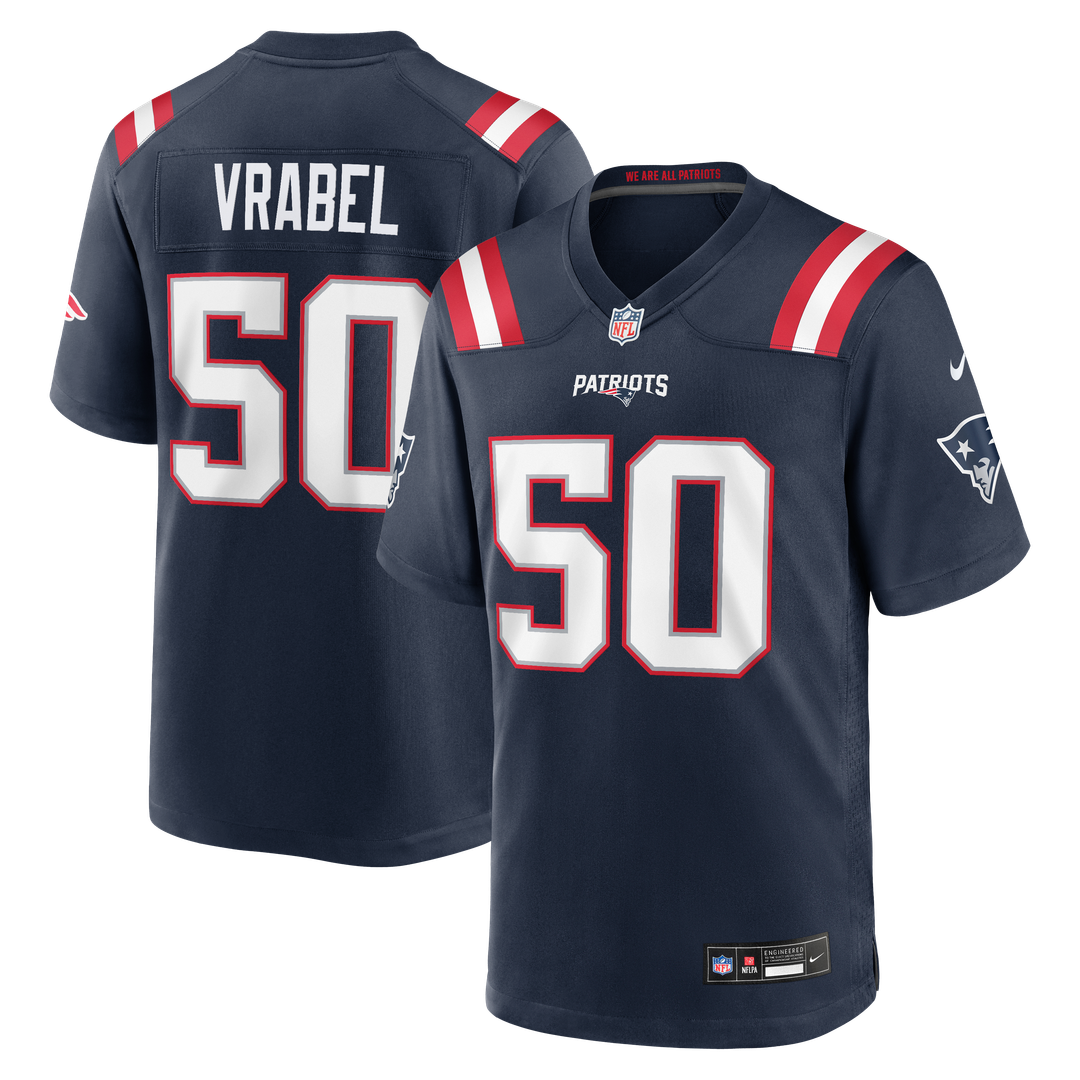 New England Patriots Mike Vrabel Navy Game Retired Player Jersey