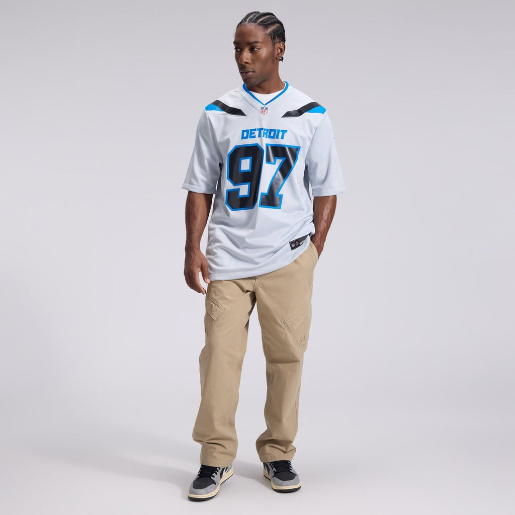 Detroit Lions Aidan Hutchinson Silver 2026 Rivalries Collection Game Jersey