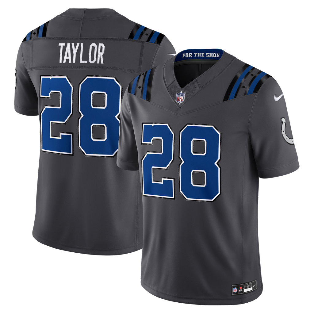 Indianapolis Colts Jonathan Taylor Anthracite 2026 Rivalries Collection Stitched Limited Jersey