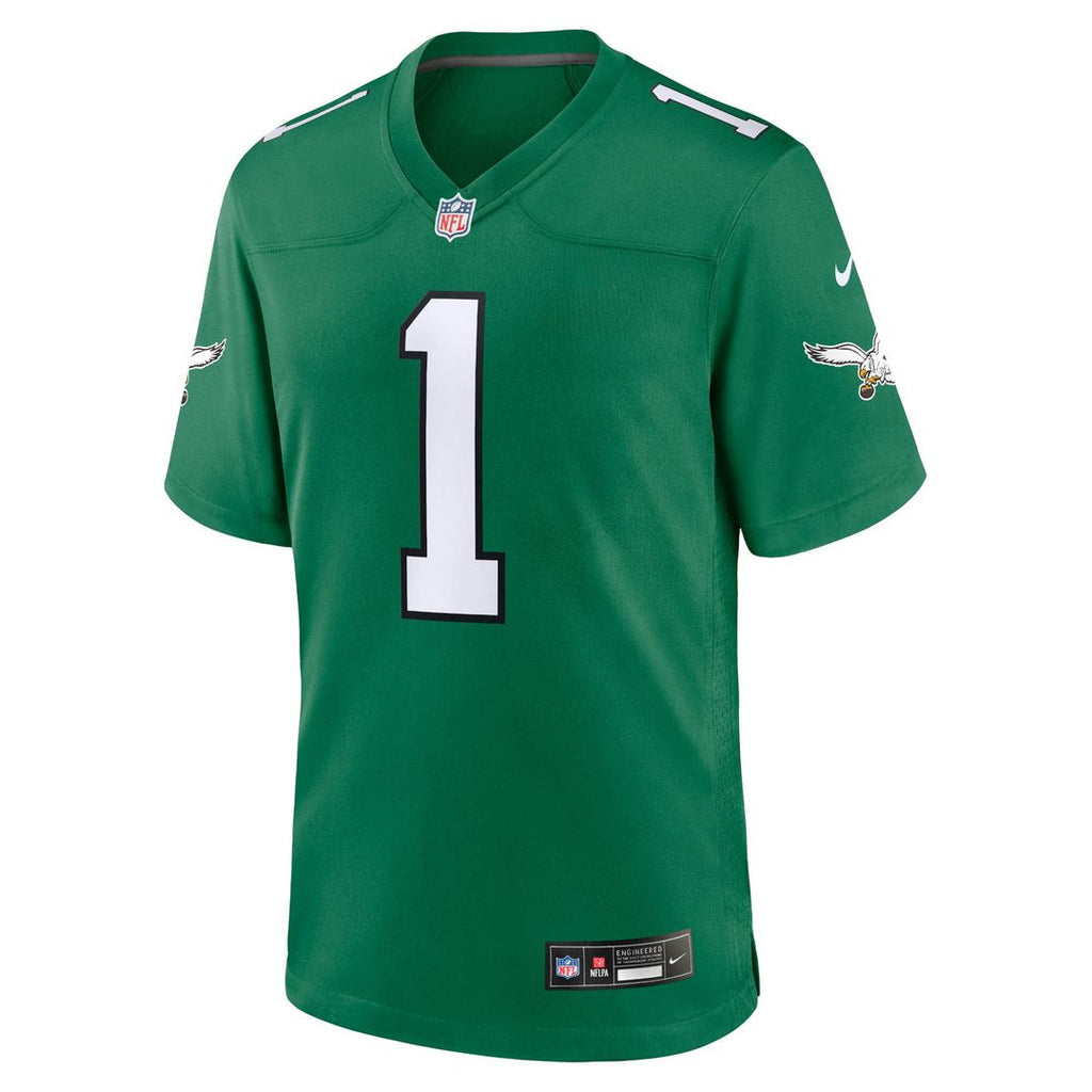 Philadelphia Eagles Jalen Hurts Kelly Green Alternate Game Player Jersey