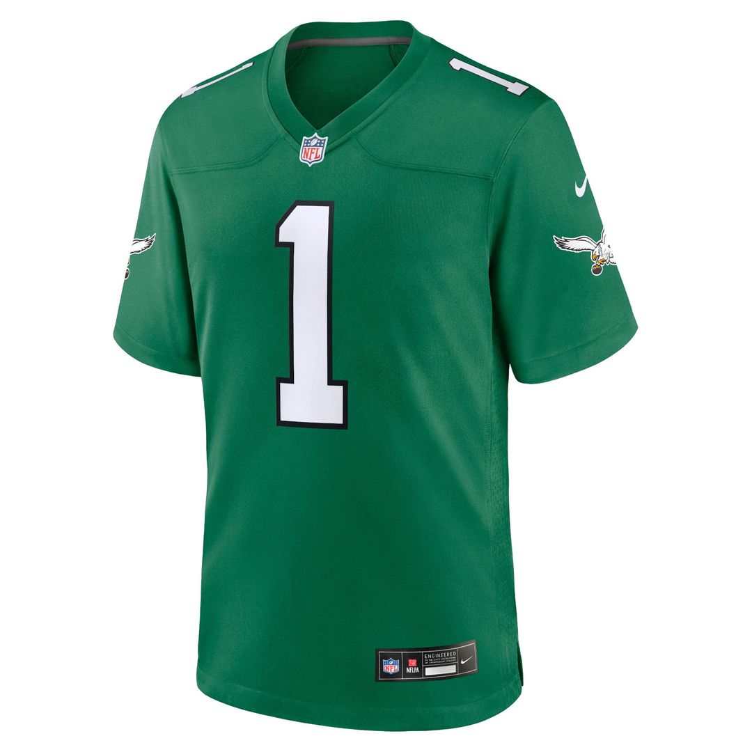 Philadelphia Eagles Jalen Hurts Kelly Green Alternate Game Player Jersey