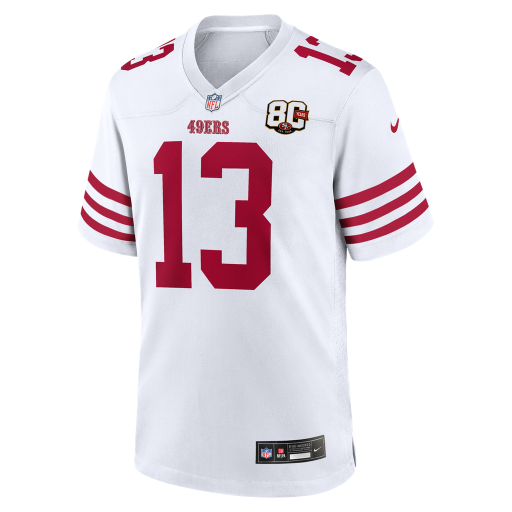 San Francisco 49ers Brock Purdy Scarlet 80th Anniversary Game Jersey