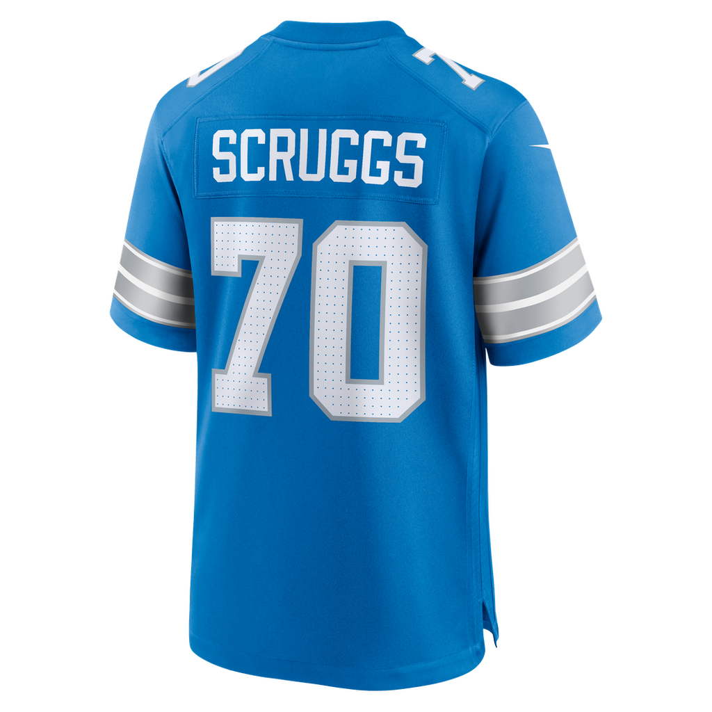 Detroit Lions Juice Scruggs Blue Team Game Jersey