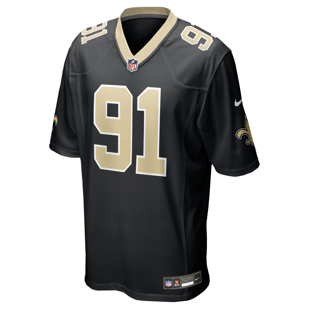 New Orleans Saints Vernon Broughton Black Team Game Jersey