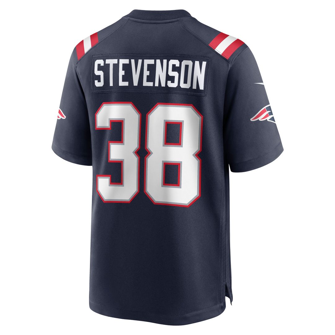 New England Patriots Rhamondre Stevenson Navy Game Jersey