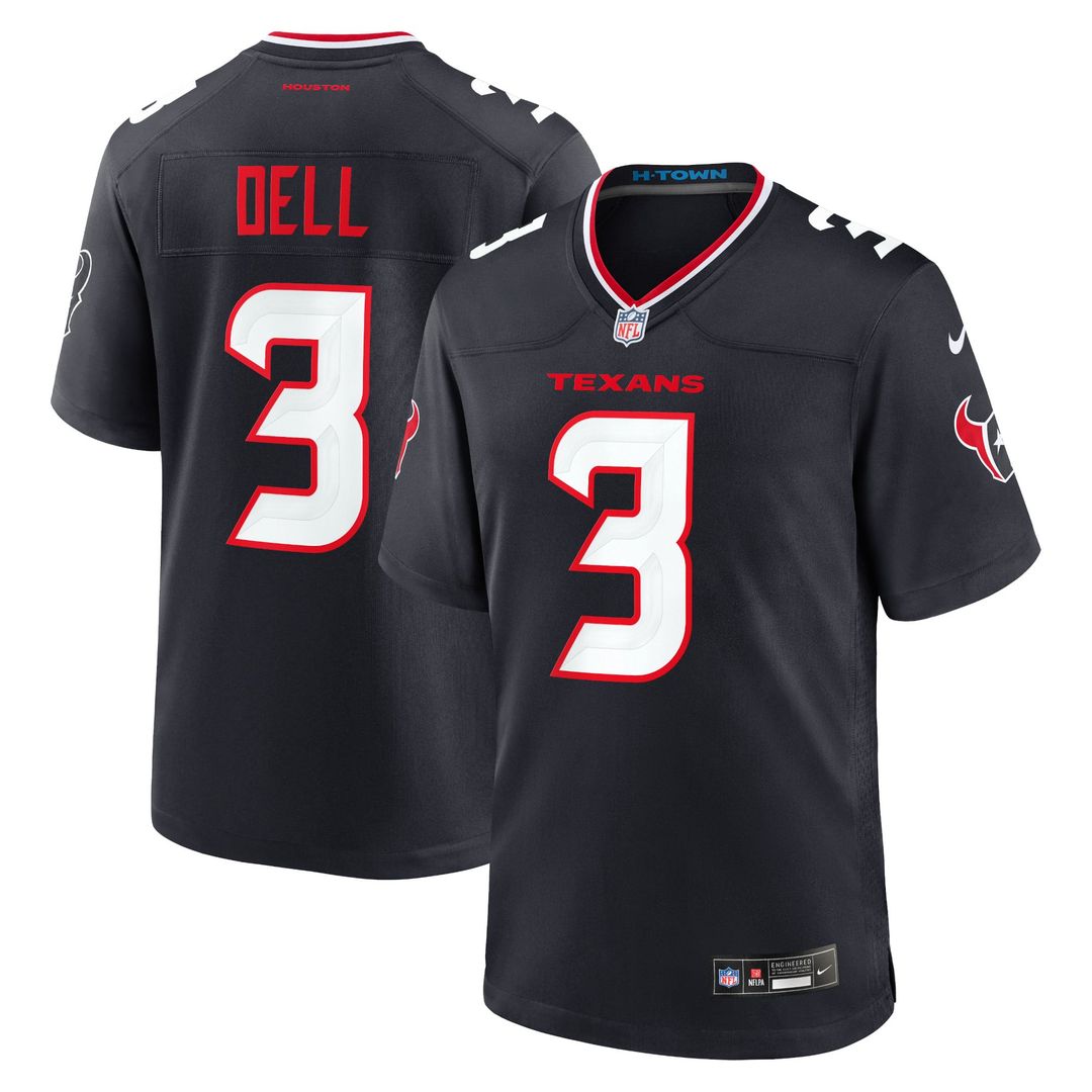 Houston Texans Tank Dell Navy Game Jersey