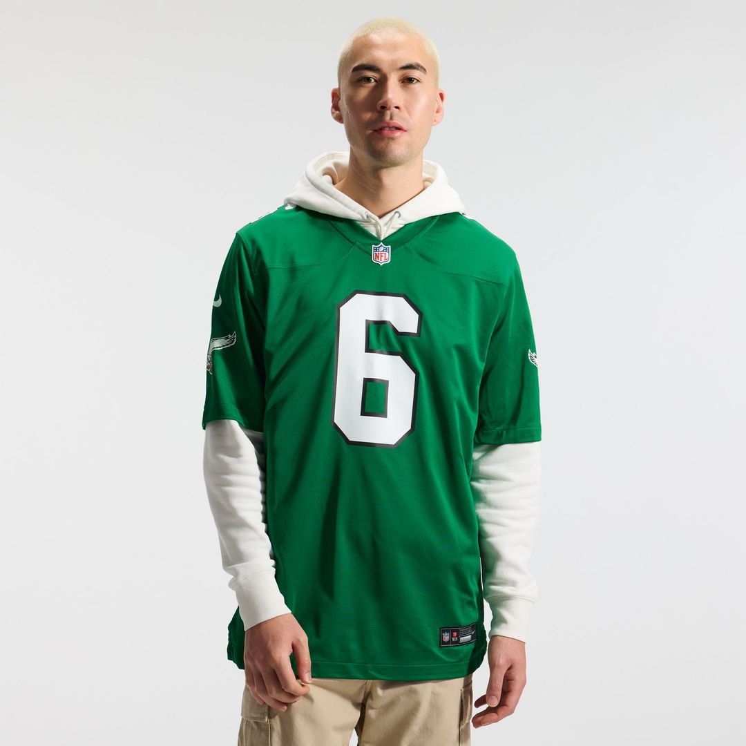 Philadelphia Eagles DeVonta Smith Kelly Green Alternate Game Player Jersey