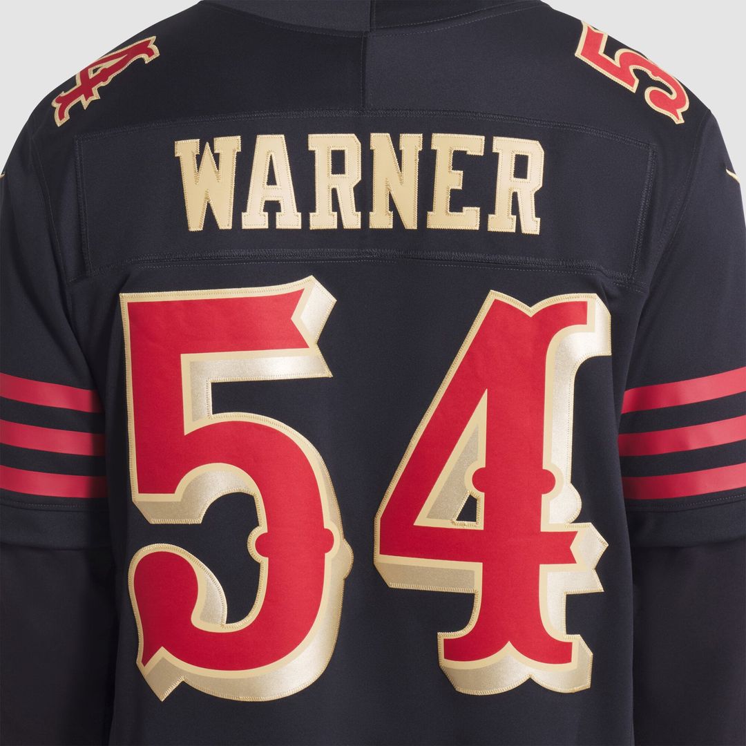 San Francisco 49ers Fred Warner Black Rivalries Collection Stitched Limited Jersey