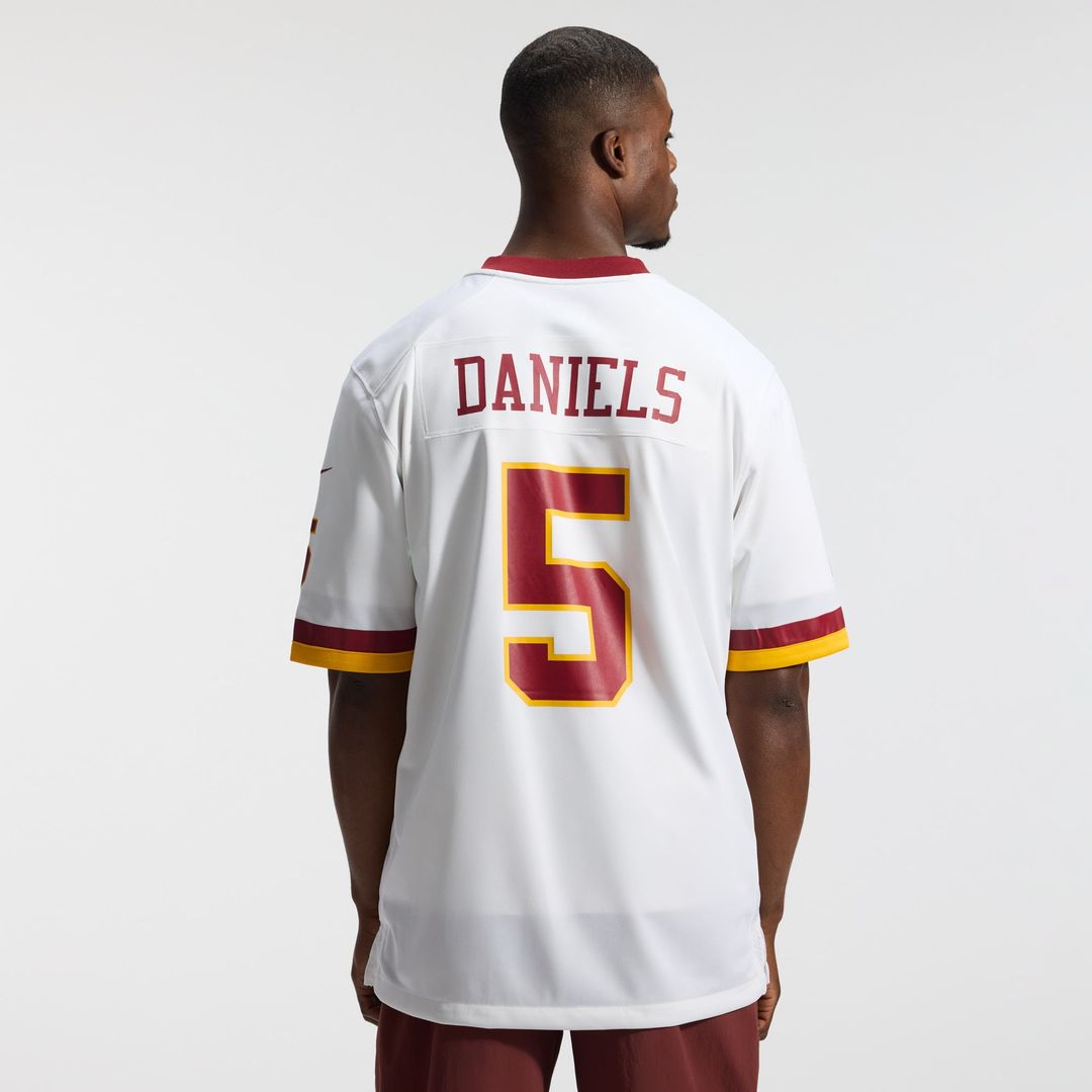 Washington Commanders Jayden Daniels White Game Super Bowl Era Jersey