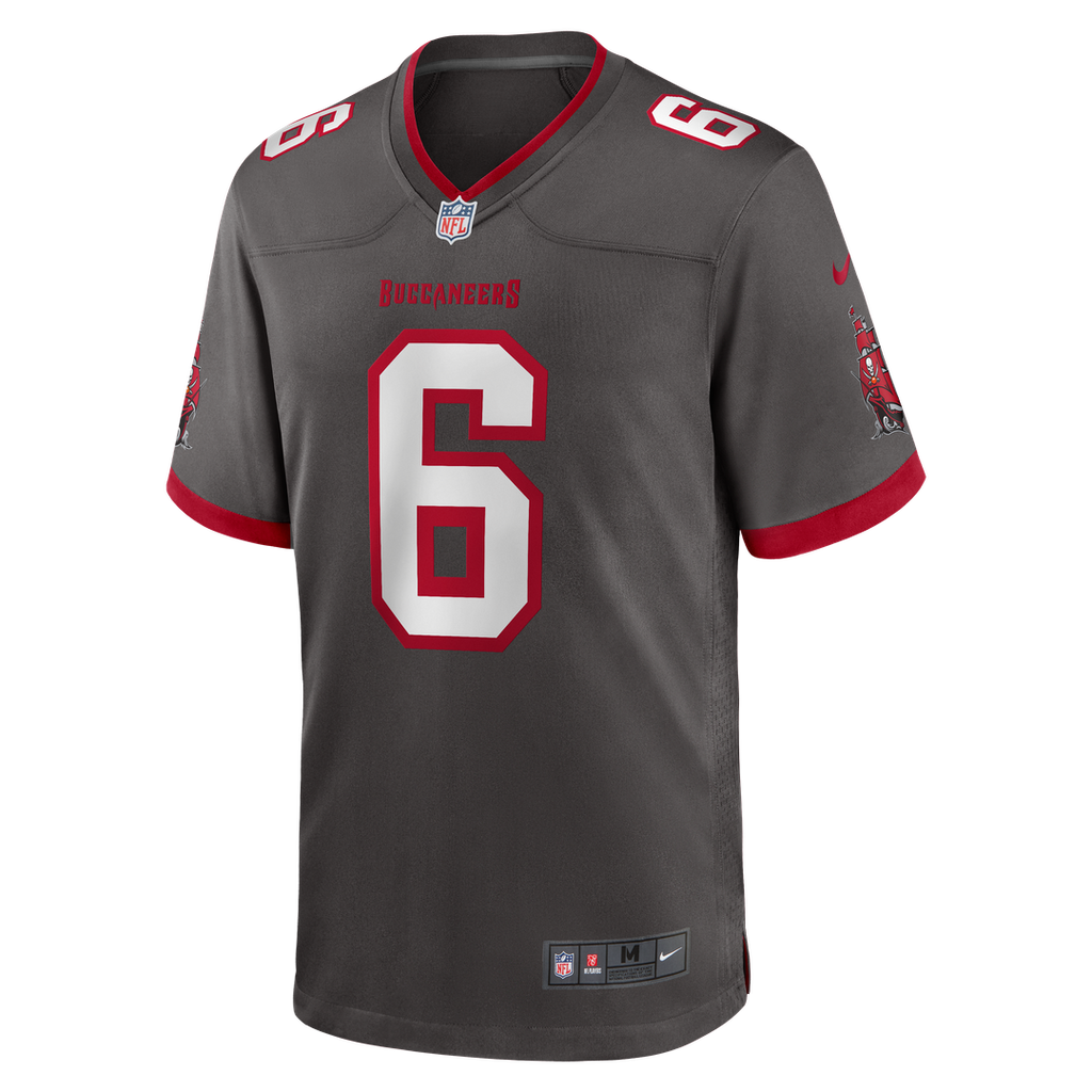 Tampa Bay Buccaneers Baker Mayfield Pewter Alternate Game Player Jersey
