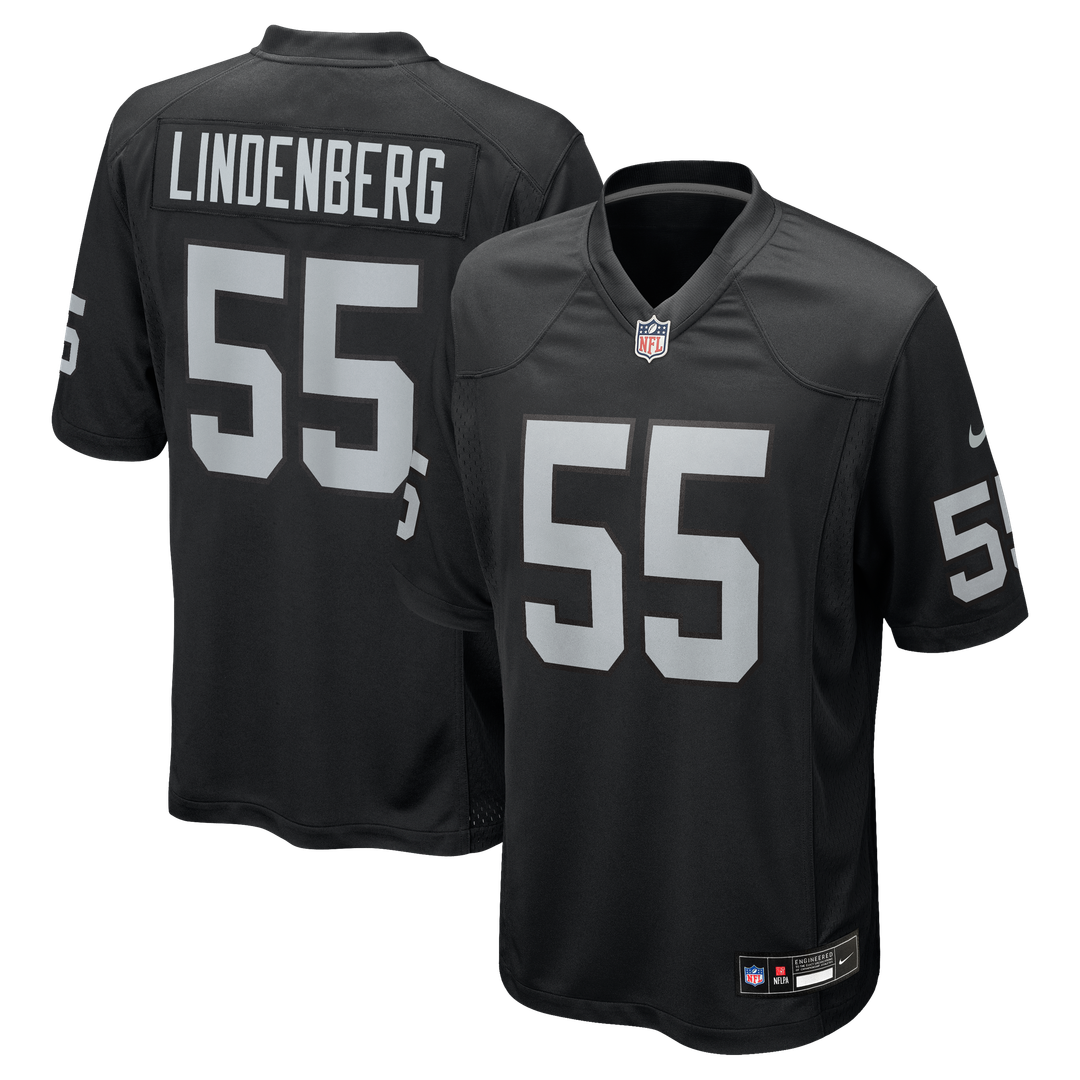 Las Vegas Raiders Cody Lindenberg Black Team Game Jersey
