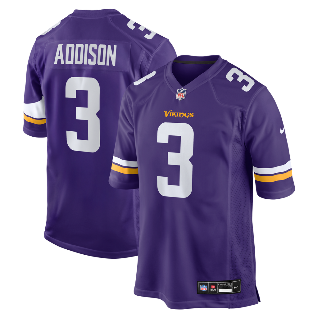 Minnesota Vikings Jordan Addison Purple Game Jersey