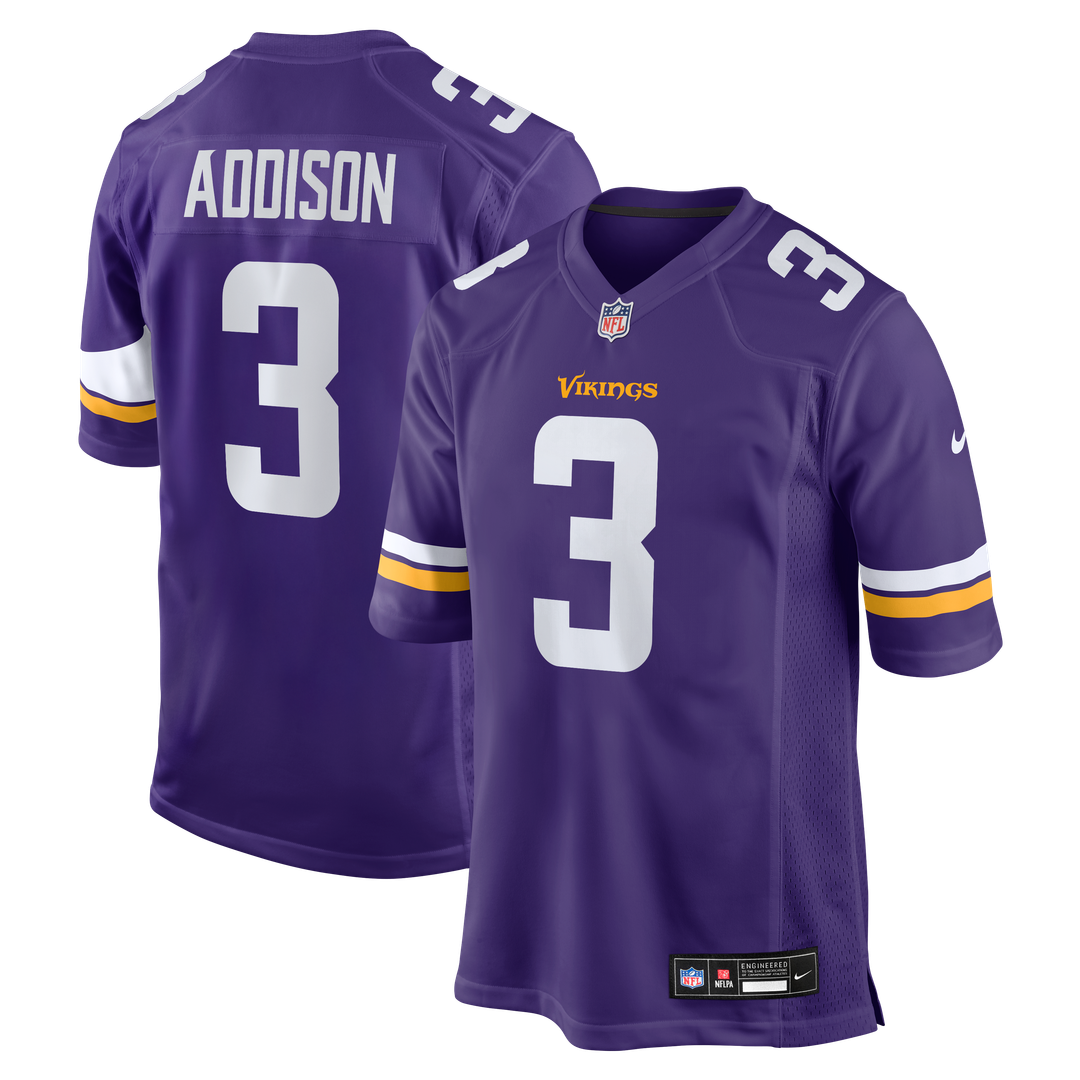 Minnesota Vikings Jordan Addison Purple Game Jersey