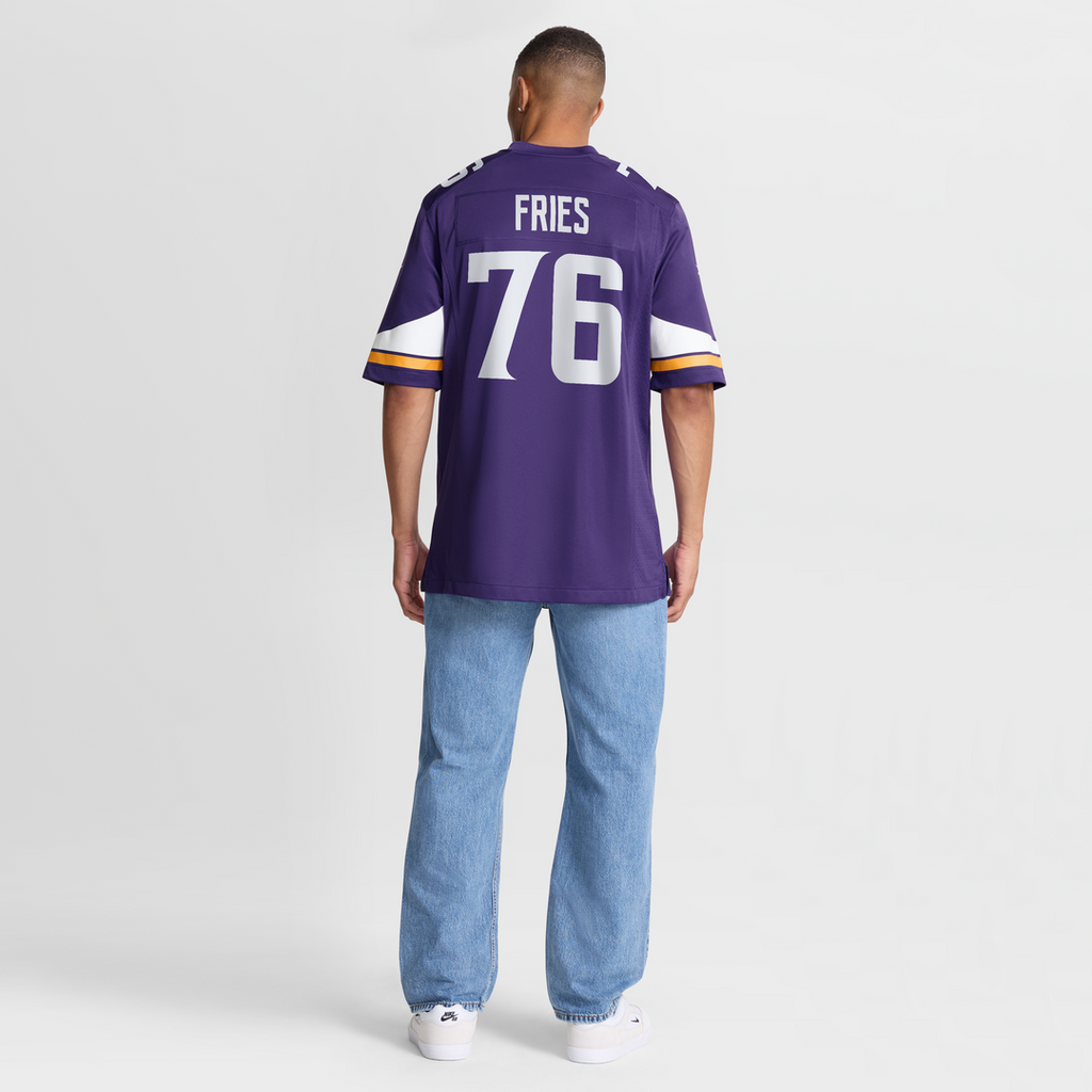 Minnesota Vikings Will Fries Purple Team Game Jersey