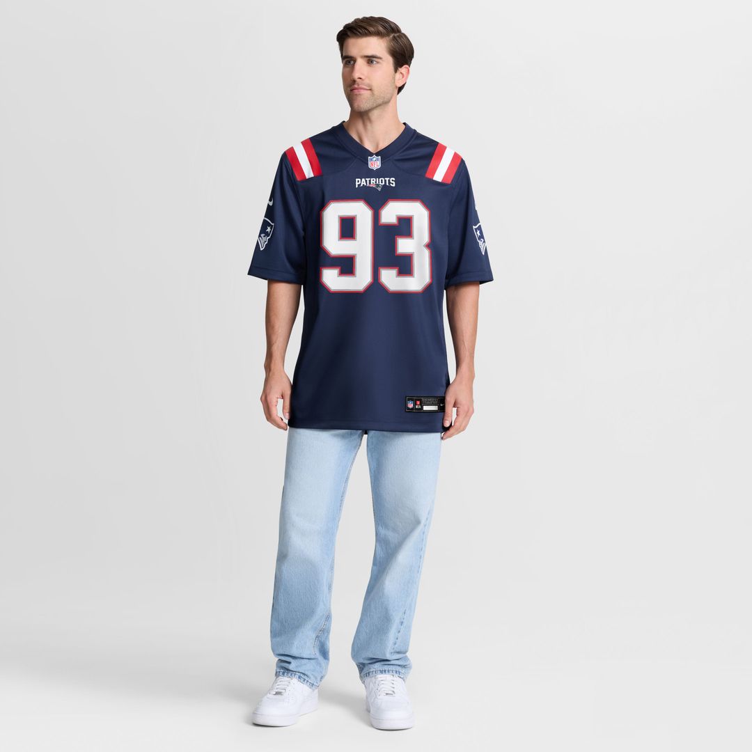New England Patriots Leonard Taylor Navy Team Game Jersey