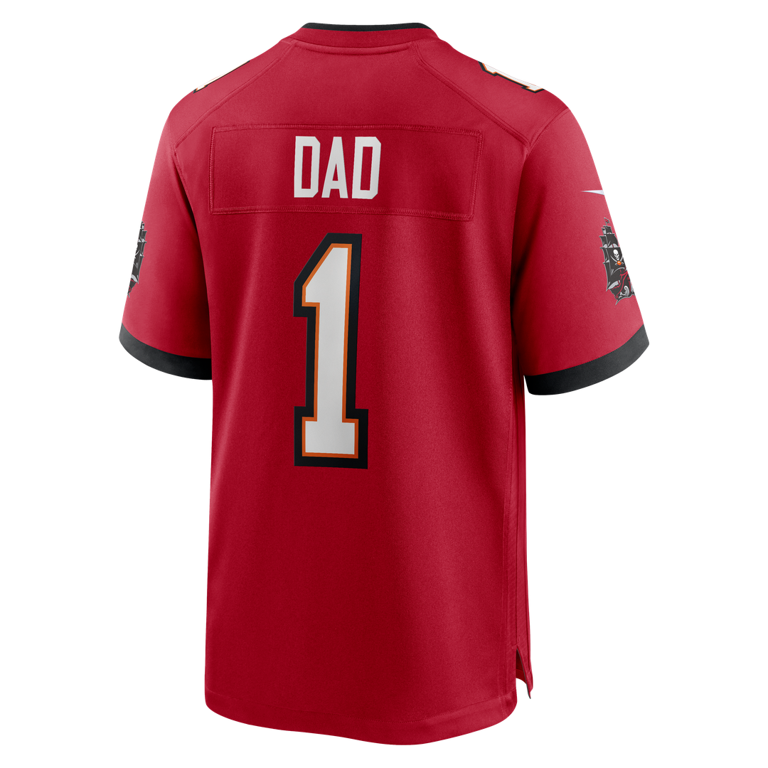 Tampa Bay Buccaneers Number 1 Dad Red Game Jersey