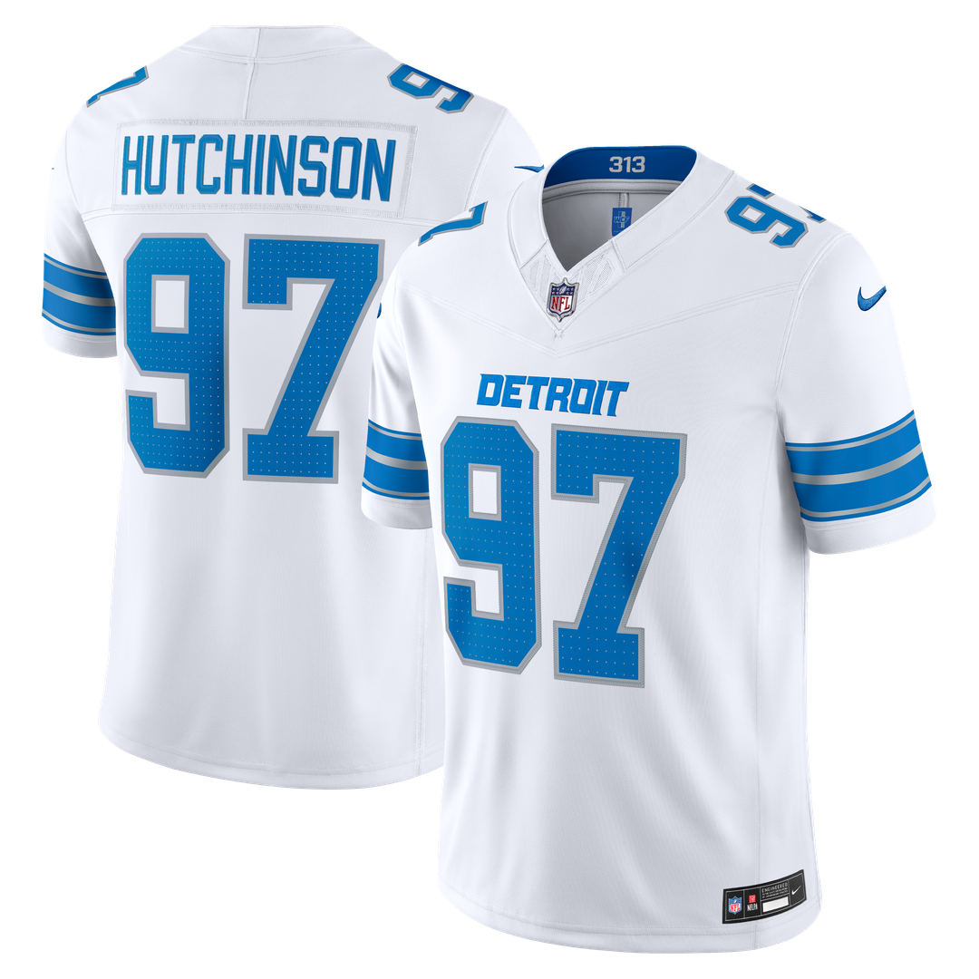 Detroit Lions Aidan Hutchinson White Vapor F.U.S.E. Stitched Limited Jersey