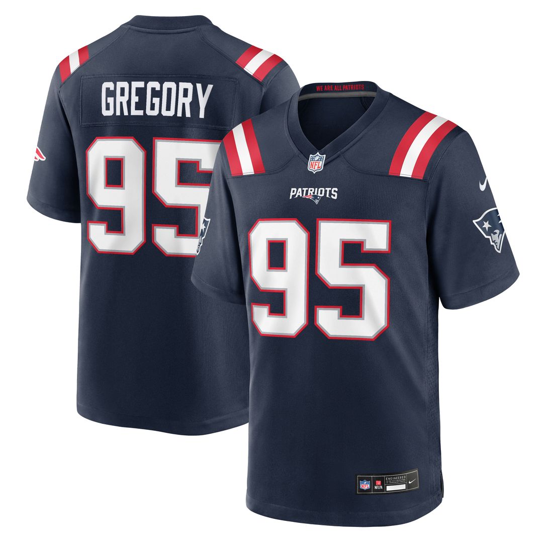 New England Patriots Eric Gregory Navy Team Game Jersey