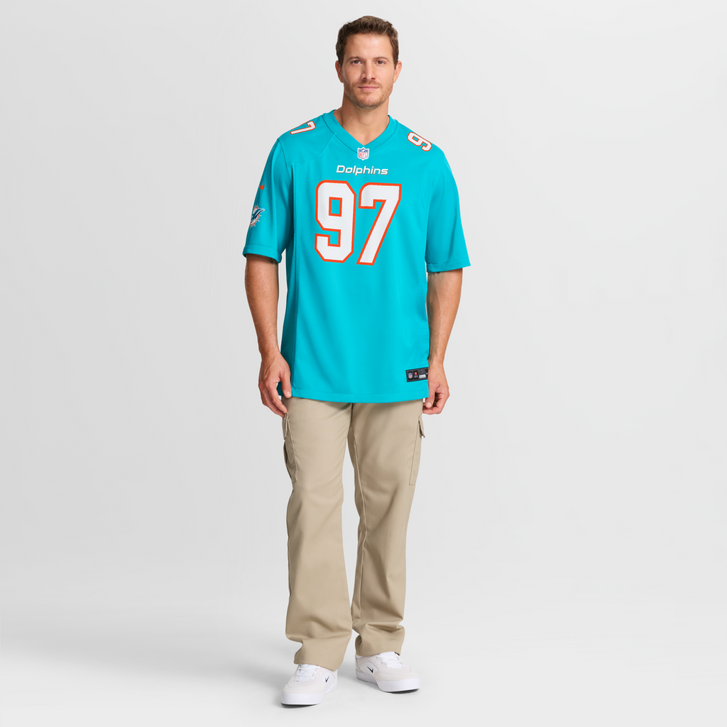 Miami Dolphins Rashard Lawrence Aqua Team Game Jersey