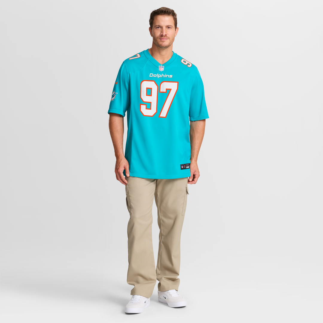 Miami Dolphins Rashard Lawrence Aqua Team Game Jersey