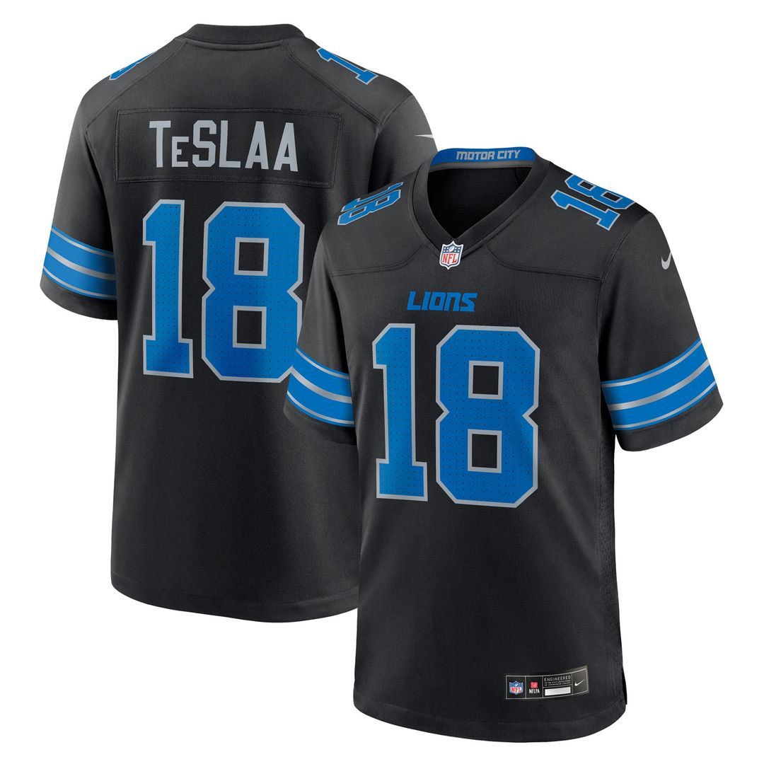 Detroit Lions Isaac TeSlaa Blue Game Player Jersey
