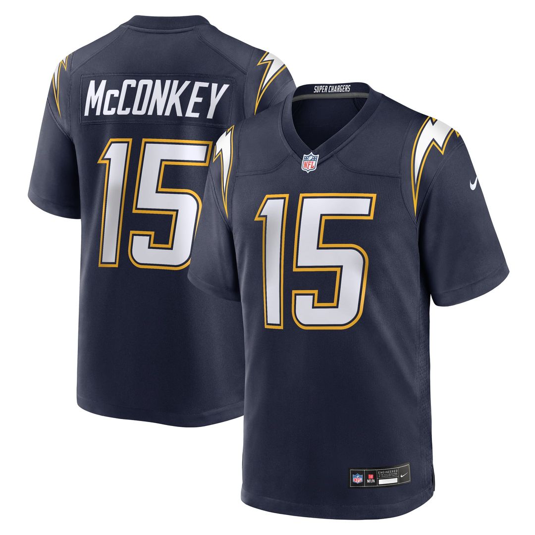 Los Angeles Chargers Ladd McConkey Gold Alternate Charger Power Game Player Jersey