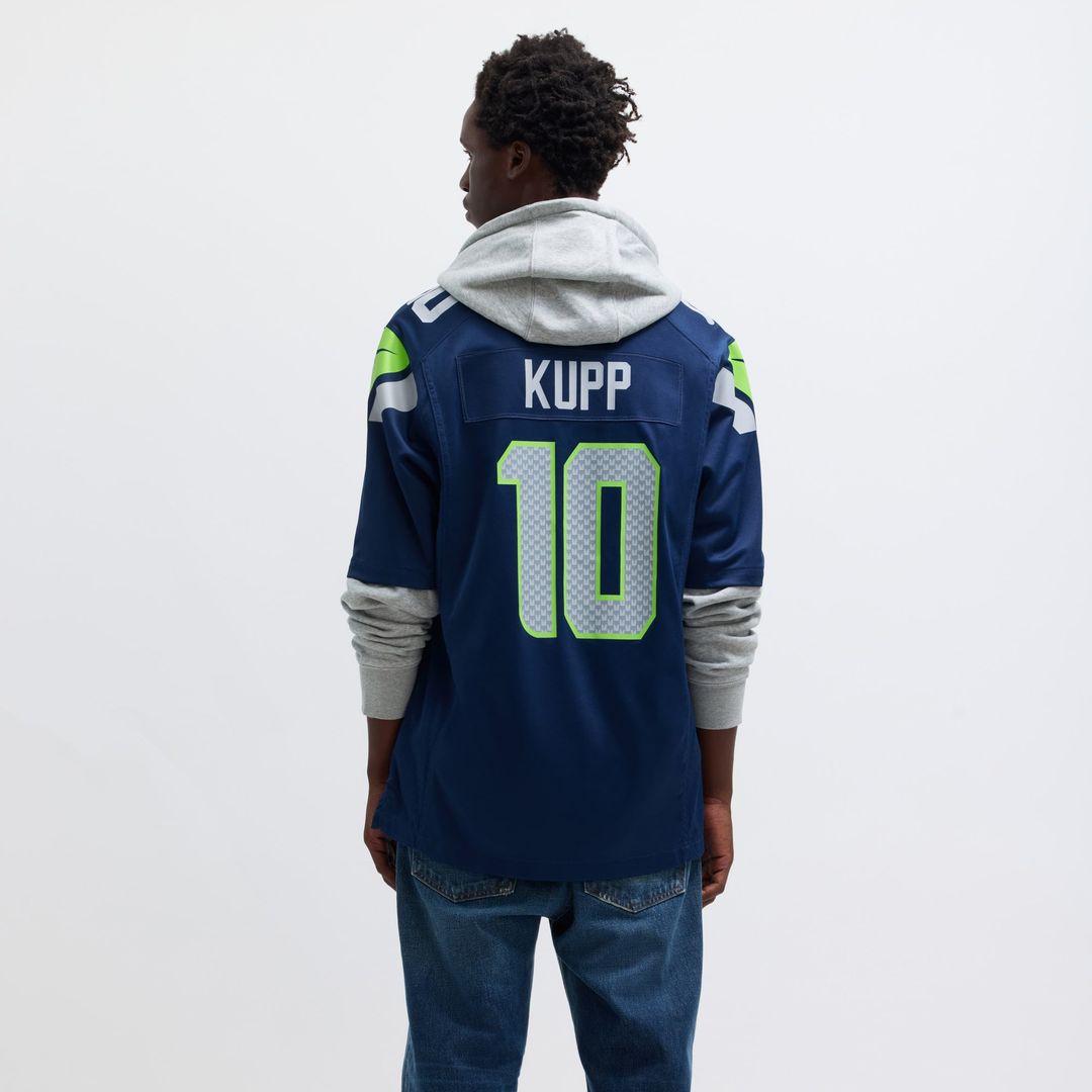 Seattle Seahawks Cooper Kupp College Navy Team Game Jersey