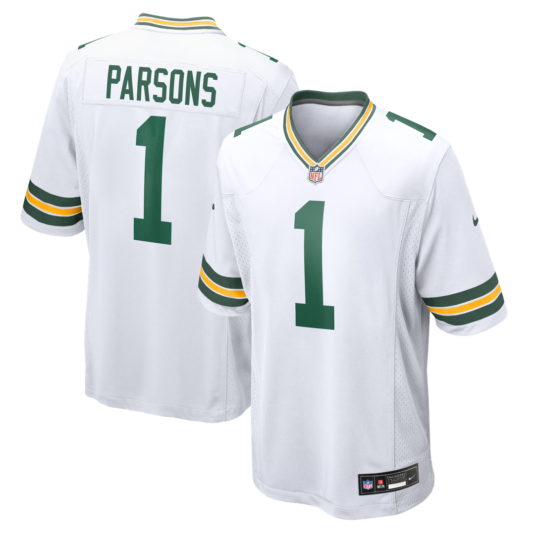 Green Bay Packers Micah Parsons White Game Player Jersey