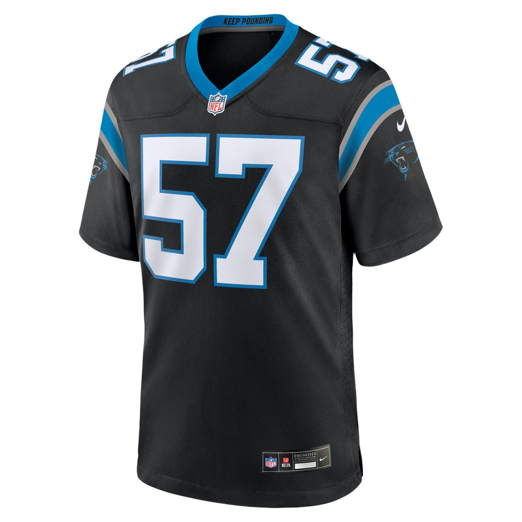 Carolina Panthers Monroe Freeling Black Team Game Jersey